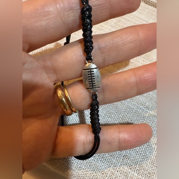 Men’s Rope Woven Bracelets Handmade Braided Thread Weave Football Bracelet - Picture 2 of 2